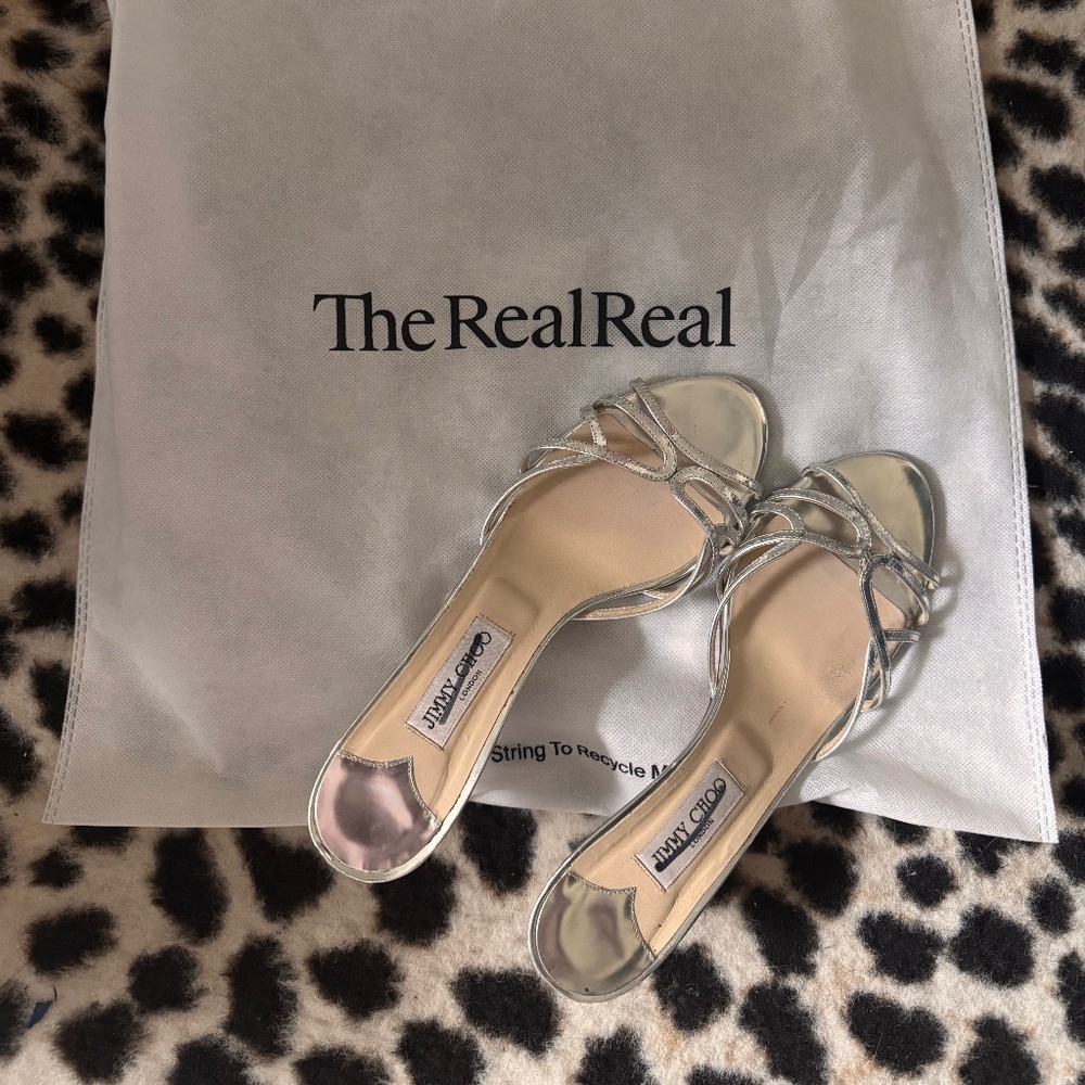 Jimmy Choo silver heeled sandals